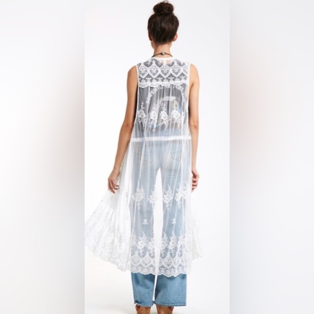 Vintage Spell & the Gypsy Ophelia Lace Duster XS Sheer Maxi